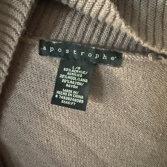 Apostrophe Brown Cowl Neck Sweater - Picture 3 of 4